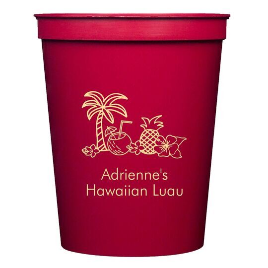 Tropical Hawaiian Luau Stadium Cups